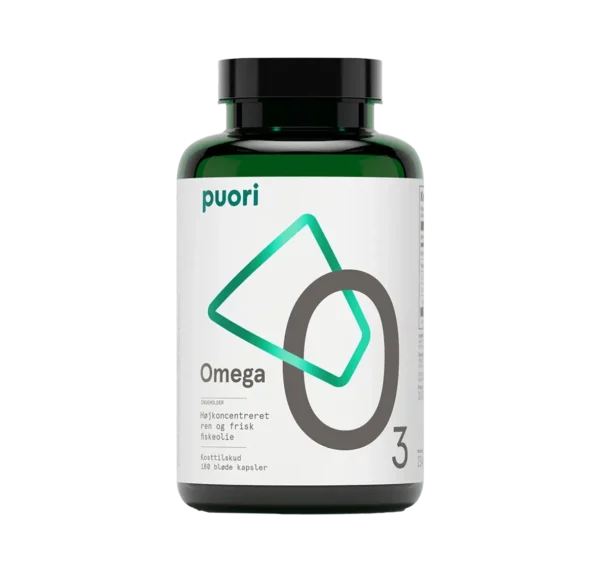 Puori Omega 3 fiskeolie af højeste kvalitet. Køb billigt her (TILBUD: kr. 334,- for 180 kapsler)